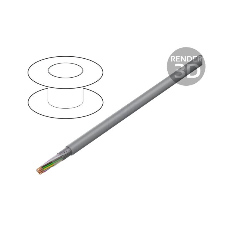 Cablu; LiY-CY; 16x0,5mm2; ecranat,tresă de cupru cositorit; PVC