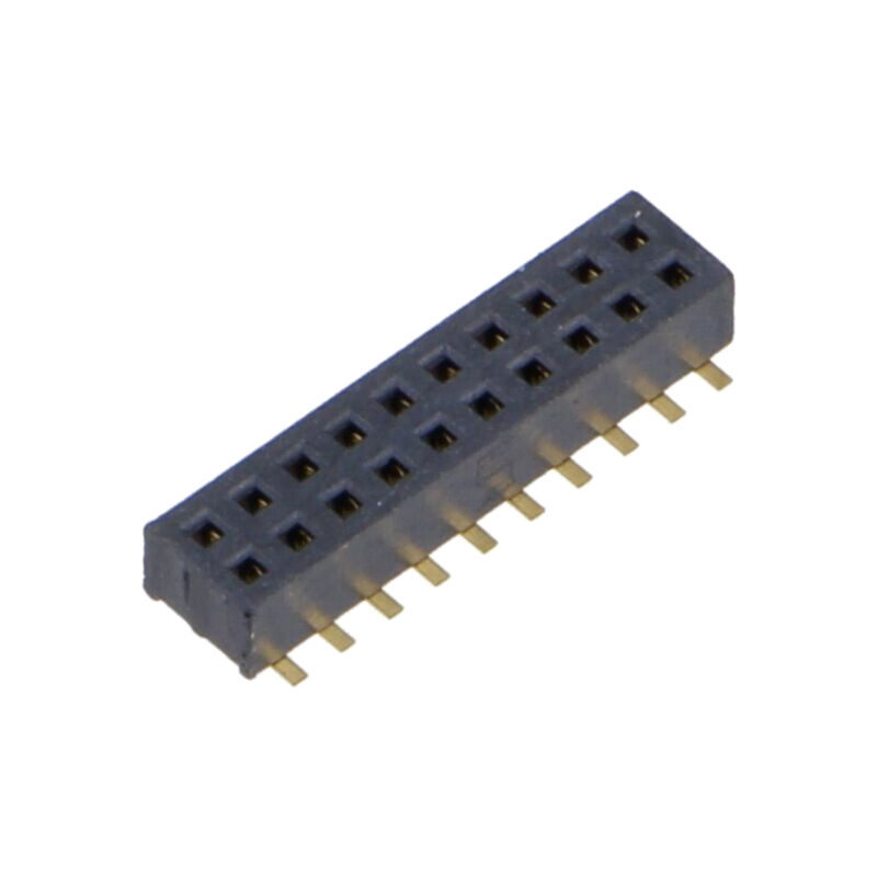 Conector: şiruri pini; mamă; PIN: 20; 1,27mm; aurit; SMT; soclu Conector: şiruri pini; mamă; PIN: 20; 1,27mm; aurit; SMT; soclu