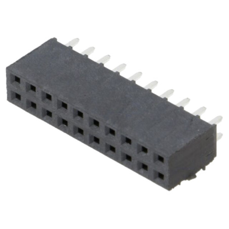 Conector: şiruri pini; mamă; PIN: 20; 2,54mm; aurit selectiv; THT