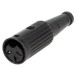 Conector: DIN; mufă; mamă; PIN: 3; Dispunere: 180°; drept; pe cablu