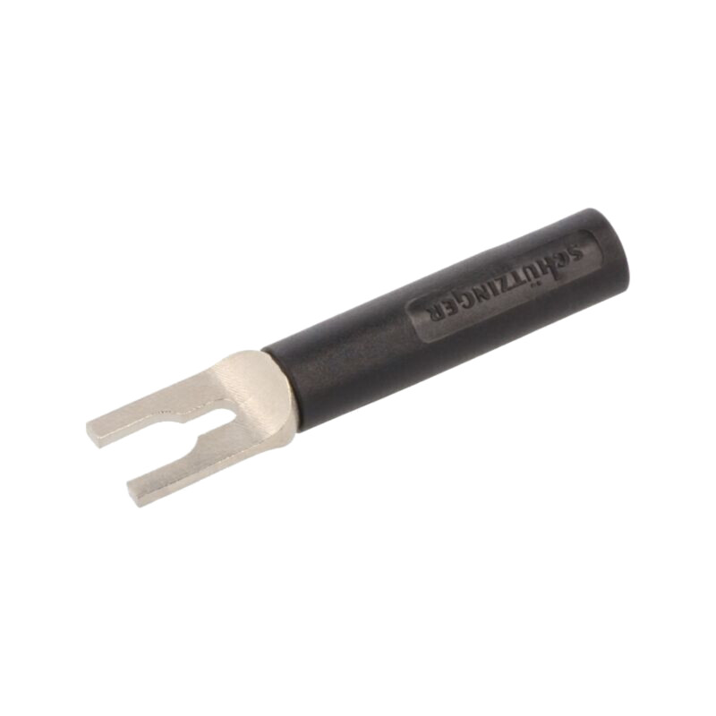 Conector: tip furcă; mufă; 20A; neagră; Lung.tot: 37mm; Ømax: 4,2mm