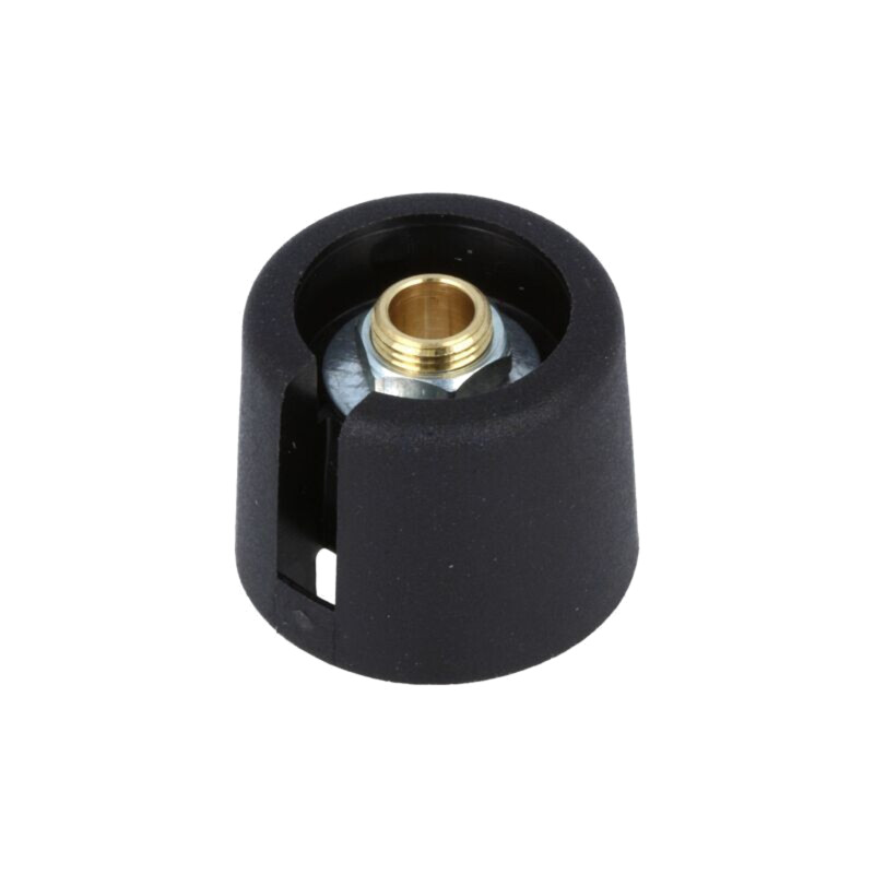 Buton rotativ; cu indicator; poliamidă; Øax: 6mm; Ø20x16mm; neagră