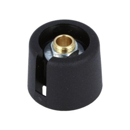 Buton rotativ; cu indicator; poliamidă; Øax: 6mm; Ø20x16mm; neagră