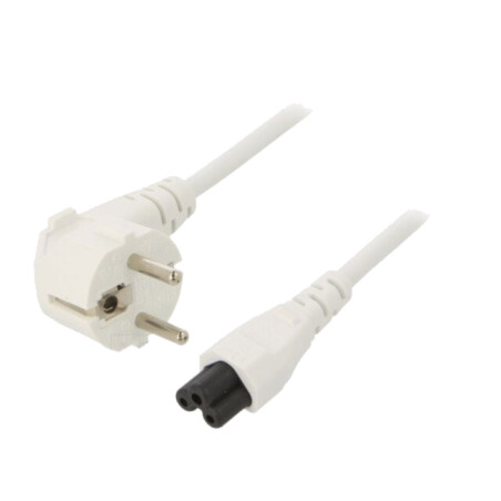 Cablu; 3x0,75mm2; CEE 7/7 (E/F) ştecăr în unghi,IEC C5 mamă