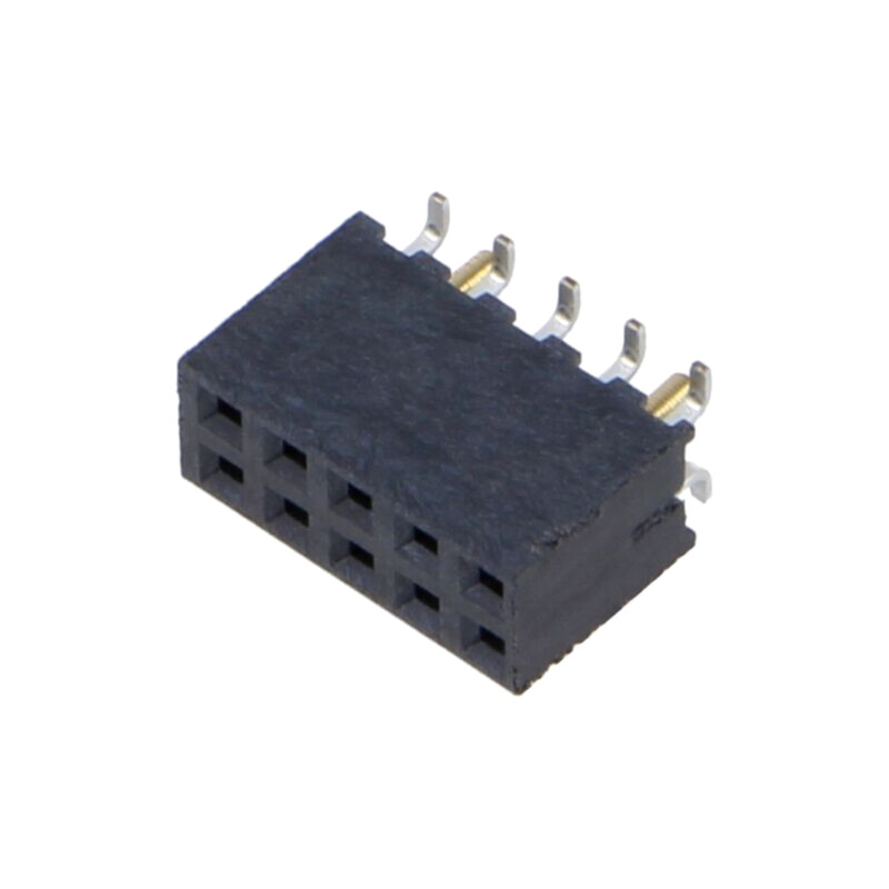Conector: şiruri pini; mamă; PIN: 10; 2mm; aurit; THT; soclu; drept