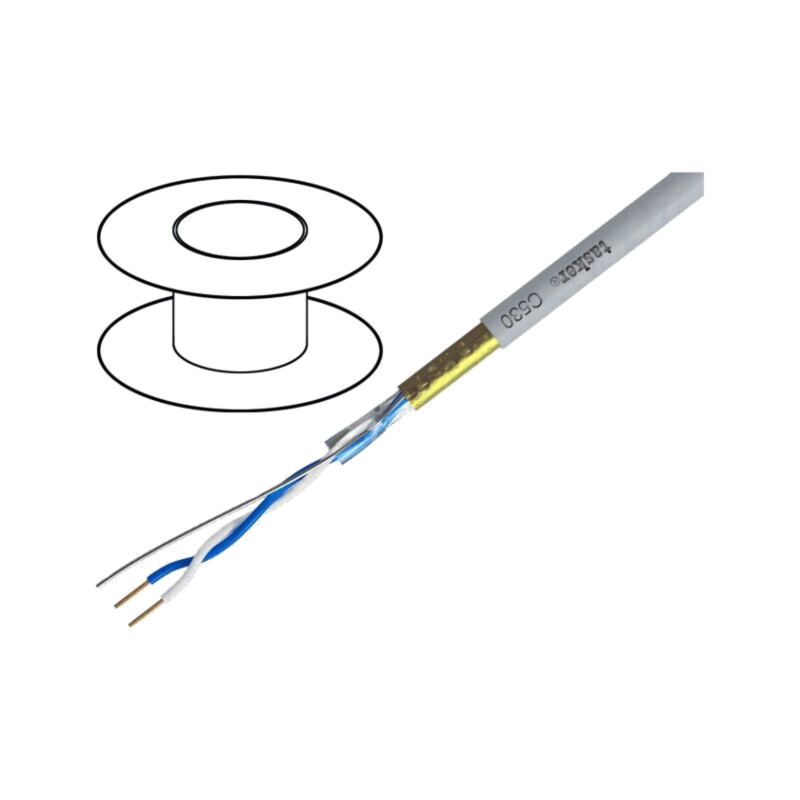 Cablu; 1x2x22AWG; LonWorks,la exterior; sârmă; Cu; LSZH; gri; 100m
