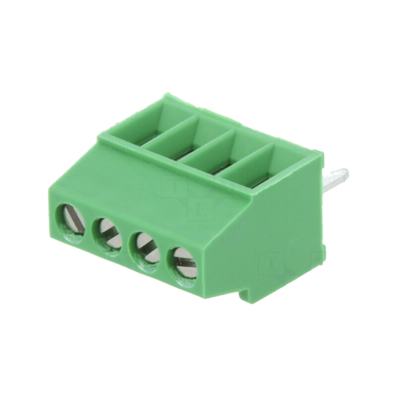 Regletă de conexiuni pt.PCB; în unghi 90°; 2,54mm; piste: 4; 10A