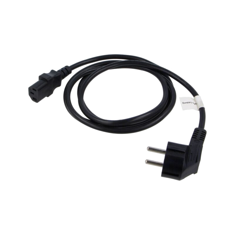 Cablu; CEE 7/7 (E/F) ştecăr în unghi,IEC C13 mamă; PVC; negru Cablu; CEE 7/7 (E/F) ştecăr în unghi,IEC C13 mamă; PVC; negru