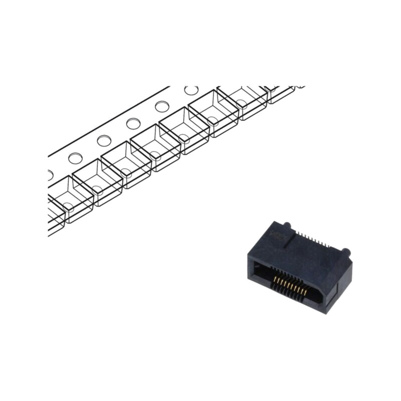 Conector: PCB-PCB; mamă; PIN: 20; 0,5mm; ERF5; aurit; SMT; soclu; 1,5A
