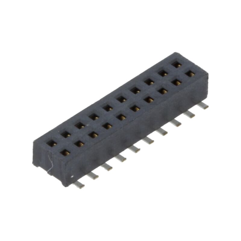 Conector: şiruri pini; mamă; PIN: 20; 1,27mm; aurit; SMT; soclu