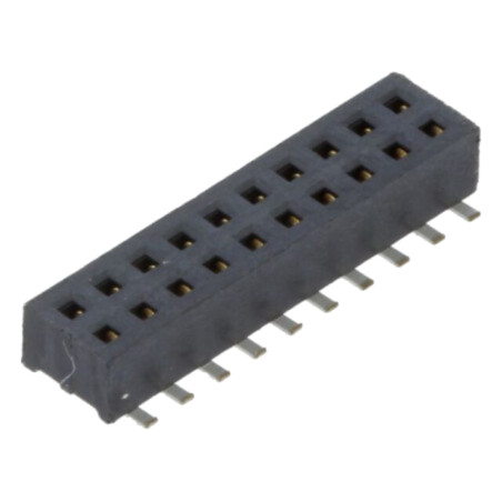 Conector: şiruri pini; mamă; PIN: 20; 1,27mm; aurit; SMT; soclu