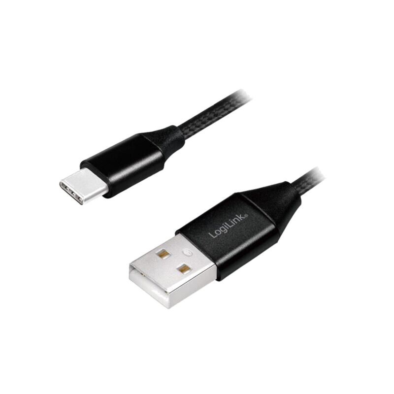 Cablu; USB 2.0; USB A mufă,USB C mufă; 1m; negru; PVC; textilă