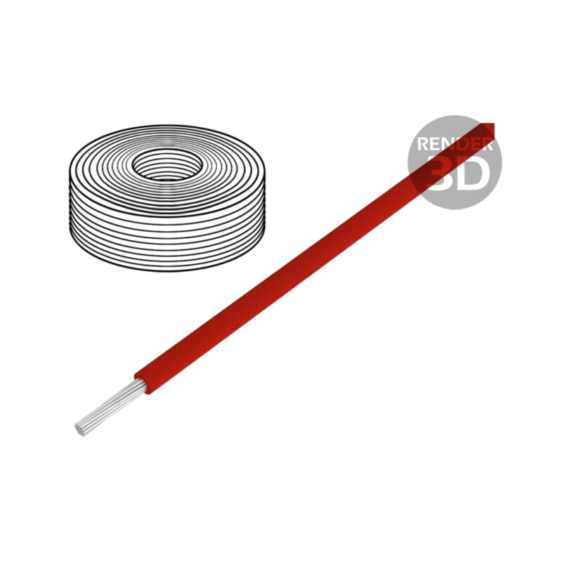 Cablu; LifY-Toy; litat; Cu; 0,04mm2; PVC; roşu; 60V; 10m; Clasa: 5