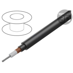 Cablu: coaxial; RG11A/U; litat; Cu; PVC; negru; 10,3mm