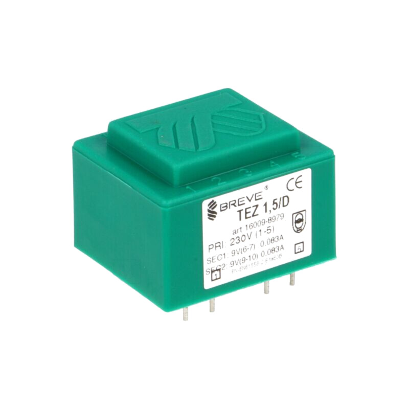 Transformator: încapsulat; 1,5VA; 230VAC; 9V; 9V; 83mA; 83mA; PCB