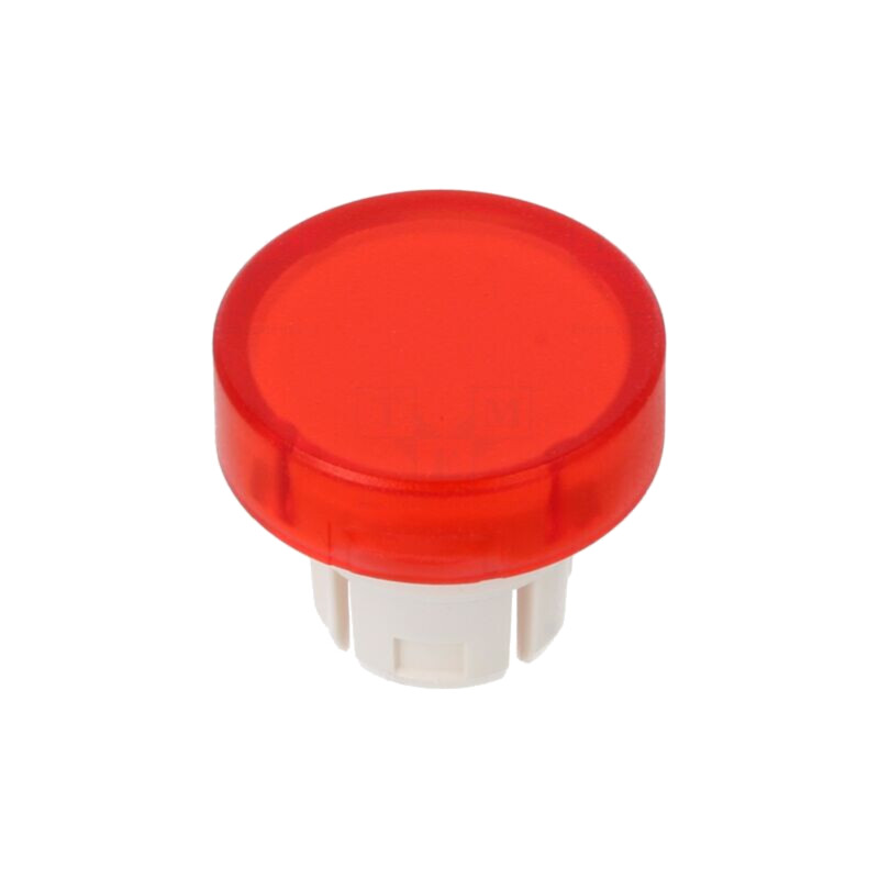 Lentilă pentru buton; 22mm; 61; roşie,transparentă; plastic