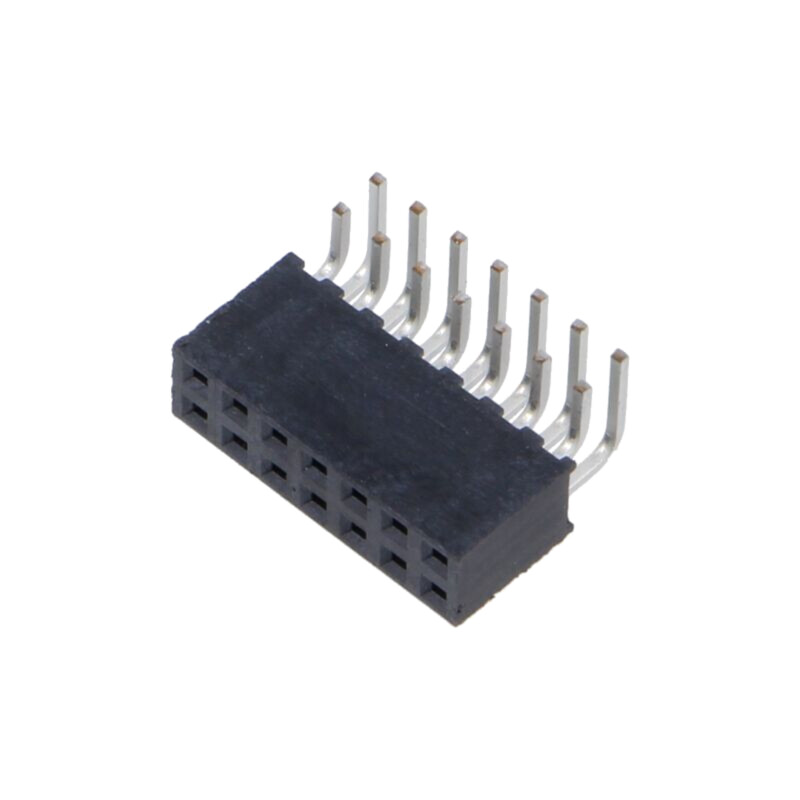 Conector: şiruri pini; mamă; PIN: 14; 2mm; aurit; THT; soclu Conector: şiruri pini; mamă; PIN: 14; 2mm; aurit; THT; soclu
