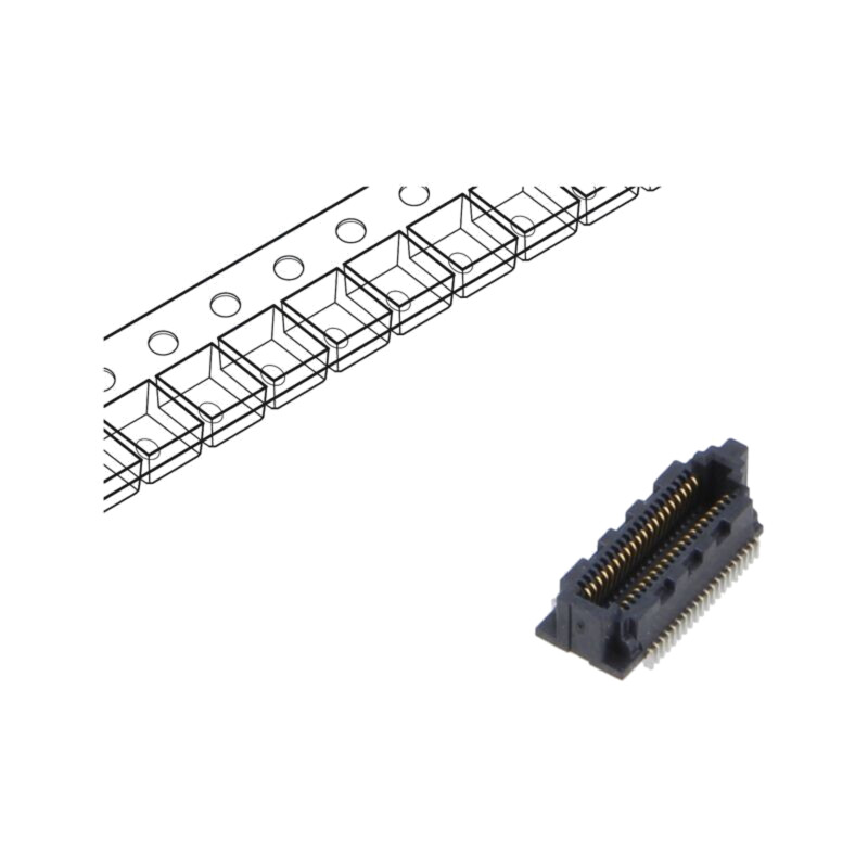 Conector: PCB-PCB; mamă; PIN: 20; 0,4mm; SS4; aurit; SMT; soclu; 1,6A