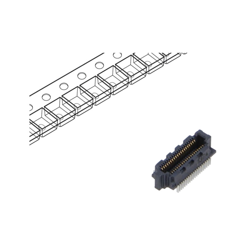 Conector: PCB-PCB; mamă; PIN: 20; 0,4mm; SS4; aurit; SMT; soclu; 1,6A Conector: PCB-PCB; mamă; PIN: 20; 0,4mm; SS4; aurit; SMT; soclu; 1,6A