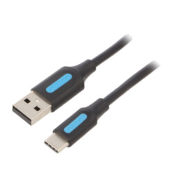 Cablu; USB 2.0; USB A mufă,USB C mufă; nichelat; 3m; 480Mbps; PVC