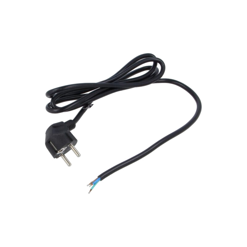 Cablu; 3x1mm2; CEE 7/7 (E/F) ştecăr în unghi,cabluri; PVC; 1,8m