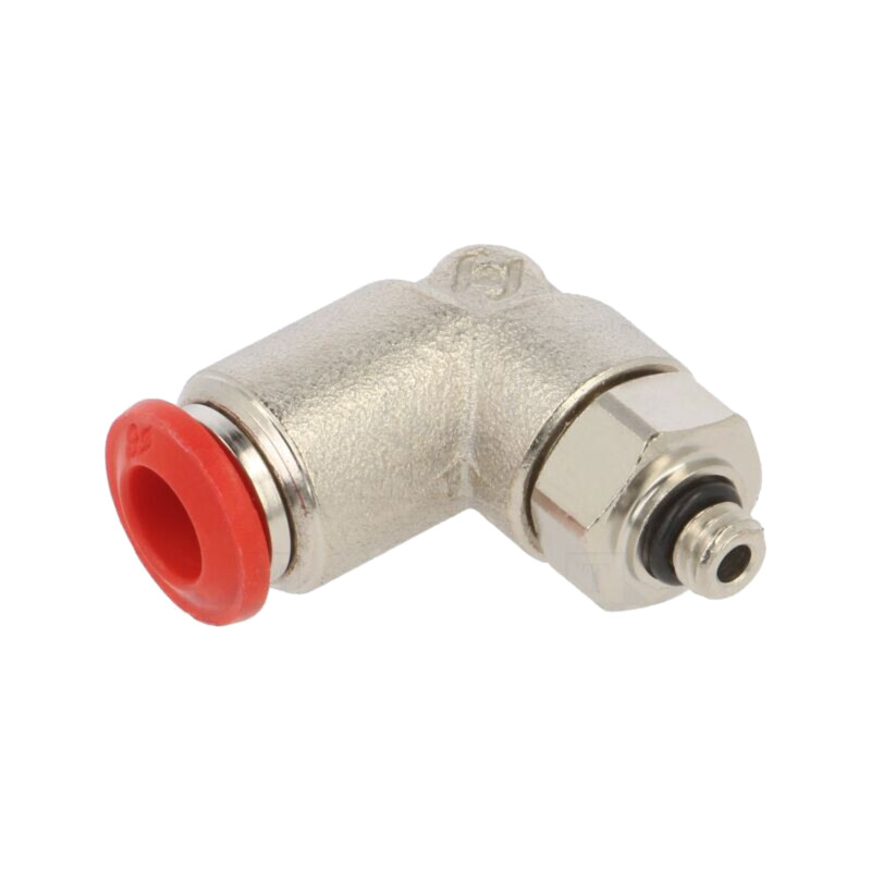 Racord push-in; în unghi; -0,99÷20bar; alamă nichelată; Filet: M5
