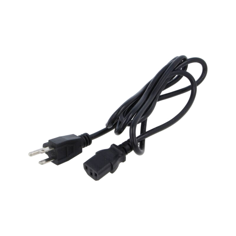 Cablu; 3x18AWG; IEC C13 mamă,NEMA 5-15 (B) mufă; 1,8m; negru; 10A Cablu; 3x18AWG; IEC C13 mamă,NEMA 5-15 (B) mufă; 1,8m; negru; 10A