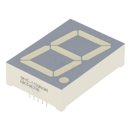 Afişaj: LED; cu 7 segmente; 38,1mm; 1,5"; Nr.car: 1; roşie; anod