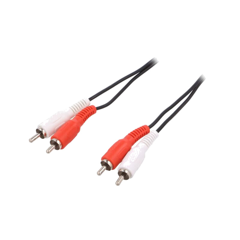 Cablu; RCA mufă x2,din ambele părţi; 10m; negru Cablu; RCA mufă x2,din ambele părţi; 10m; negru