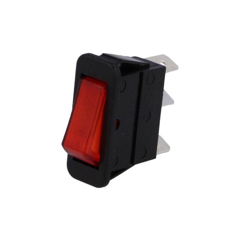 ROCKER; SPST; Poz: 2; ON-OFF; 16A/250VAC; roşie; lampă cu neon; 5500