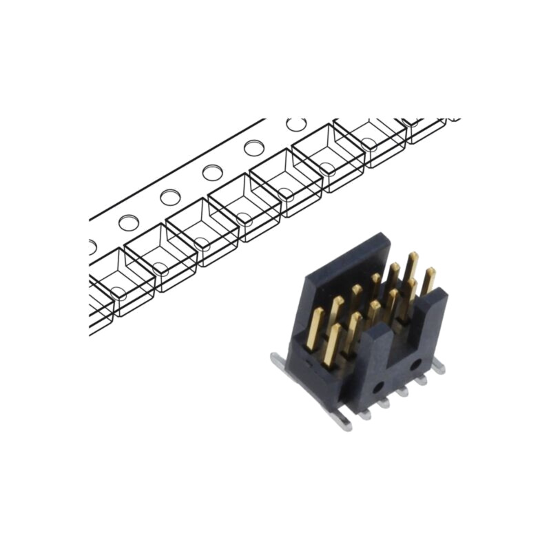 Conector: şiruri pini; tată; PIN: 12; 1,27mm; aurit; SMT; soclu; rolă