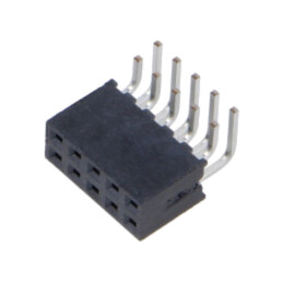 Conector: şiruri pini; mamă; PIN: 10; 2mm; aurit; THT; soclu