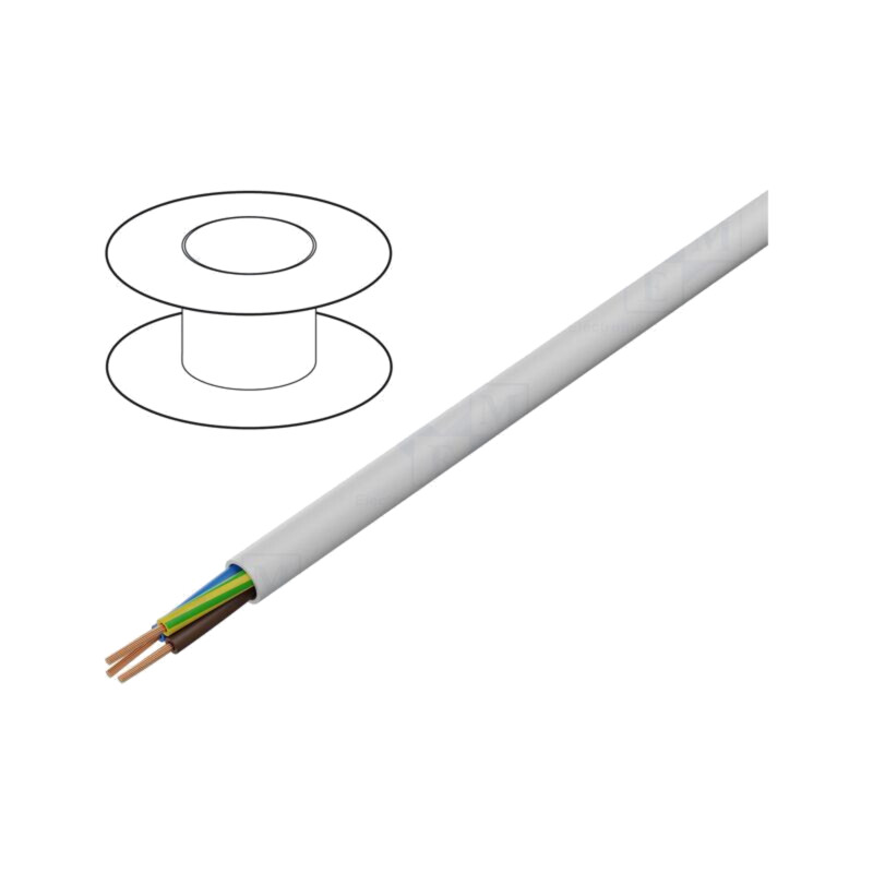 Cablu; H05VV-F; 5G2,5mm2; litat; Cu; PVC; alb; 300V,500V
