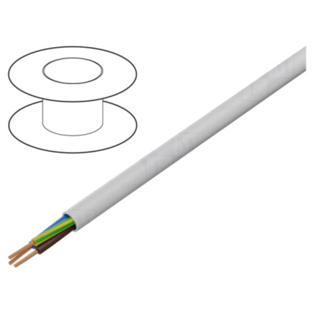 Cablu; H05VV-F; 5G2,5mm2; litat; Cu; PVC; alb; 300V,500V