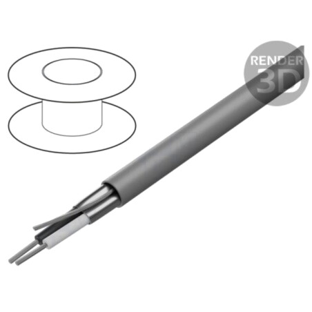 Cablu; 1x2x18AWG; ecranat,folie Al-PET; PVC; gri; 300V; 30m; 100ft