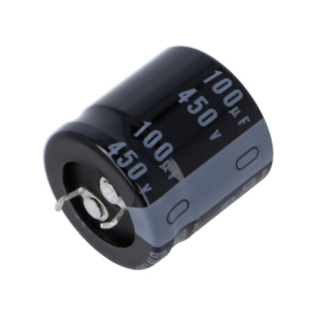 Condensator: electrolitic; SNAP-IN; 100uF; 450VDC; Ø25x25mm; ±20%