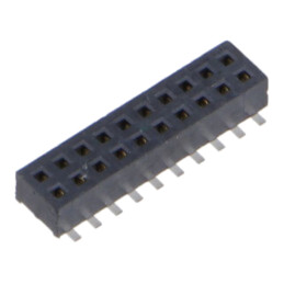 Conector: şiruri pini; mamă; PIN: 20; 1,27mm; gold flash; SMT; soclu