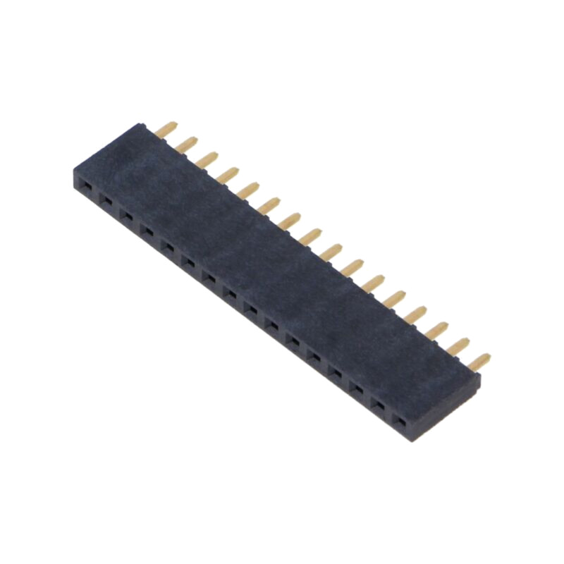 Conector: şiruri pini; mamă; PIN: 16; 2,54mm; aurit; THT; soclu