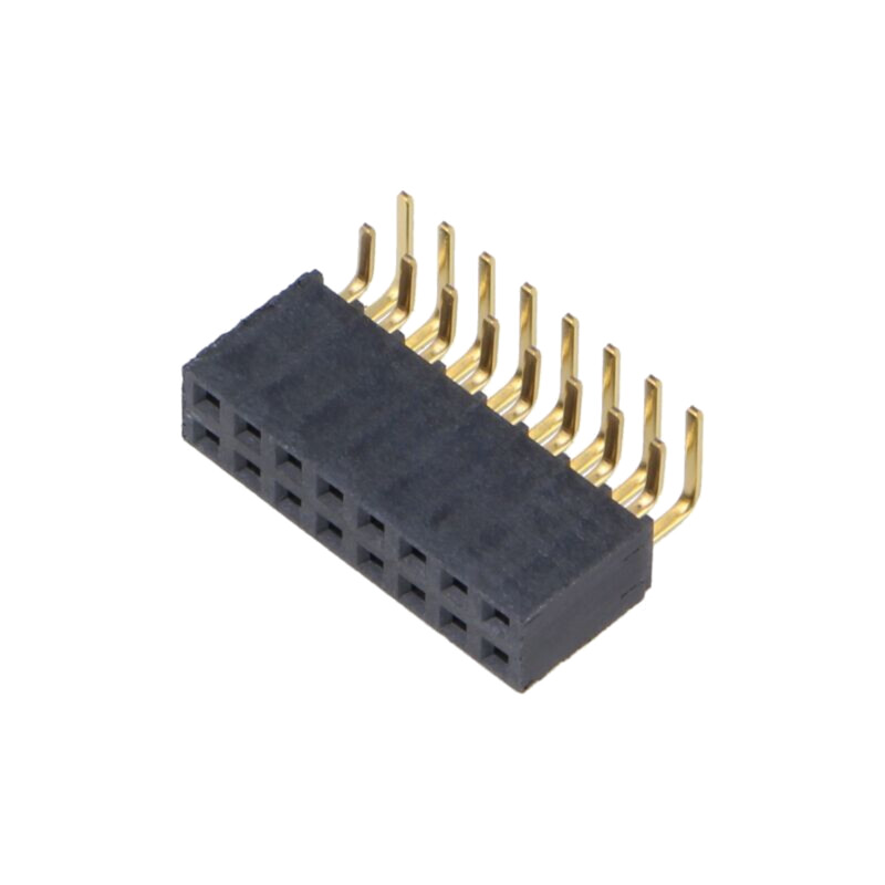 Conector: şiruri pini; mamă; PIN: 16; 2,54mm; aurit; THT; soclu Conector: şiruri pini; mamă; PIN: 16; 2,54mm; aurit; THT; soclu
