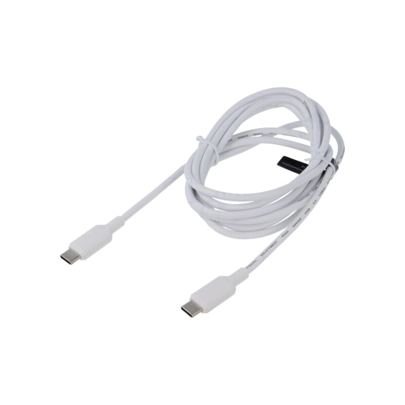 Cablu; USB 2.0; USB C mufă,din ambele părţi; nichelat; 2m; alb