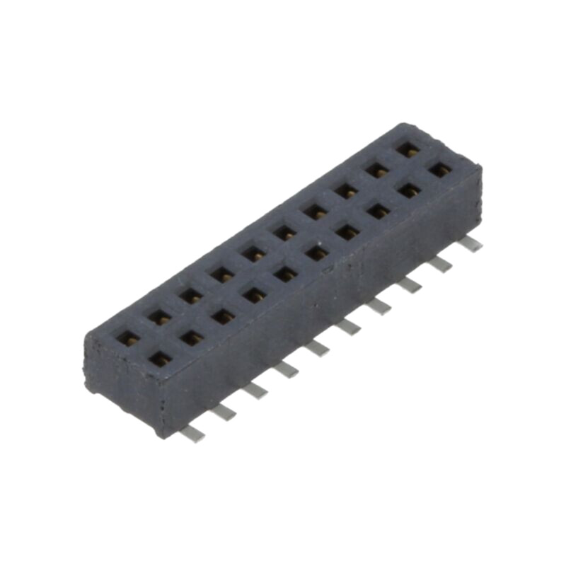 Conector: şiruri pini; mamă; PIN: 20; 1,27mm; gold flash; SMT; soclu Conector: şiruri pini; mamă; PIN: 20; 1,27mm; gold flash; SMT; soclu