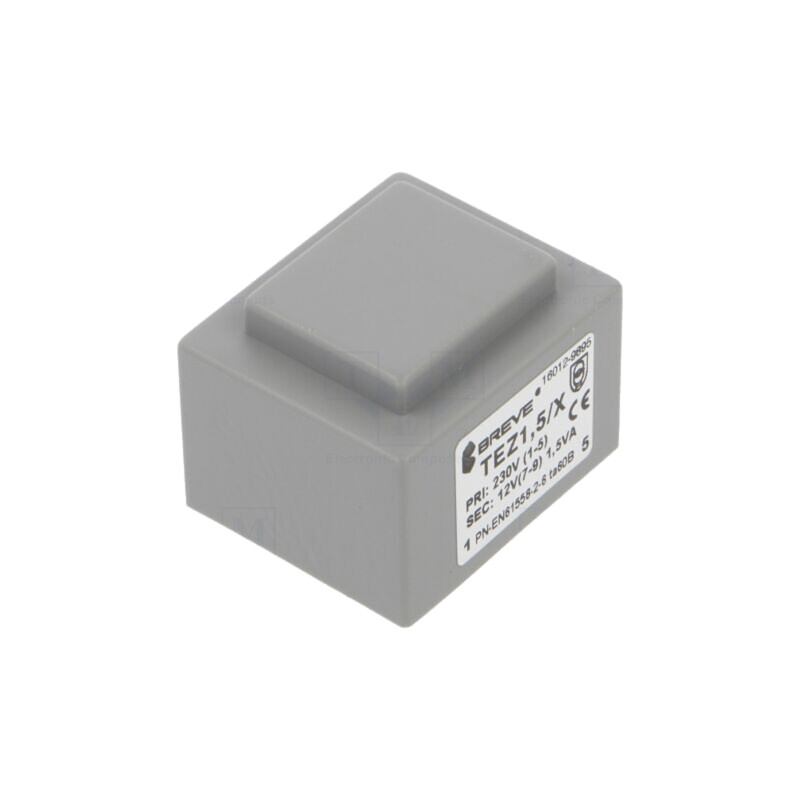Transformator: încapsulat; 1,5VA; 230VAC; 12V; 125mA; PCB; IP00