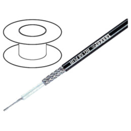 Cablu: coaxial; RG58; litat; OFC; PUR; negru; 100m; Øcablu: 5mm