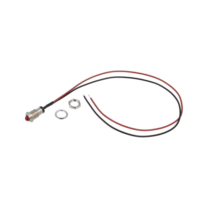 Lampă de control: LED; convex; roşie; 2,1VDC; Ø8mm; MPC; metal; 2mcd Lampă de control: LED; convex; roşie; 2,1VDC; Ø8mm; MPC; metal; 2mcd