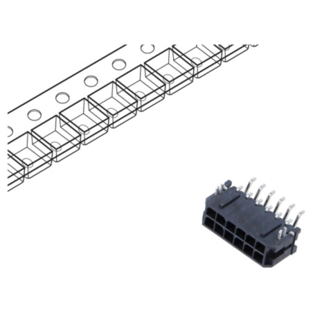 Conector: cablu-placă; soclu; tată; Micro-Fit 3.0; 3mm; PIN: 12