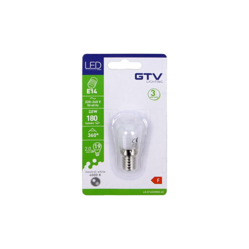 Lampă LED; alb neutru; E14; 230VAC; 180lm; 2W; 360°; 4000K Lampă LED; alb neutru; E14; 230VAC; 180lm; 2W; 360°; 4000K