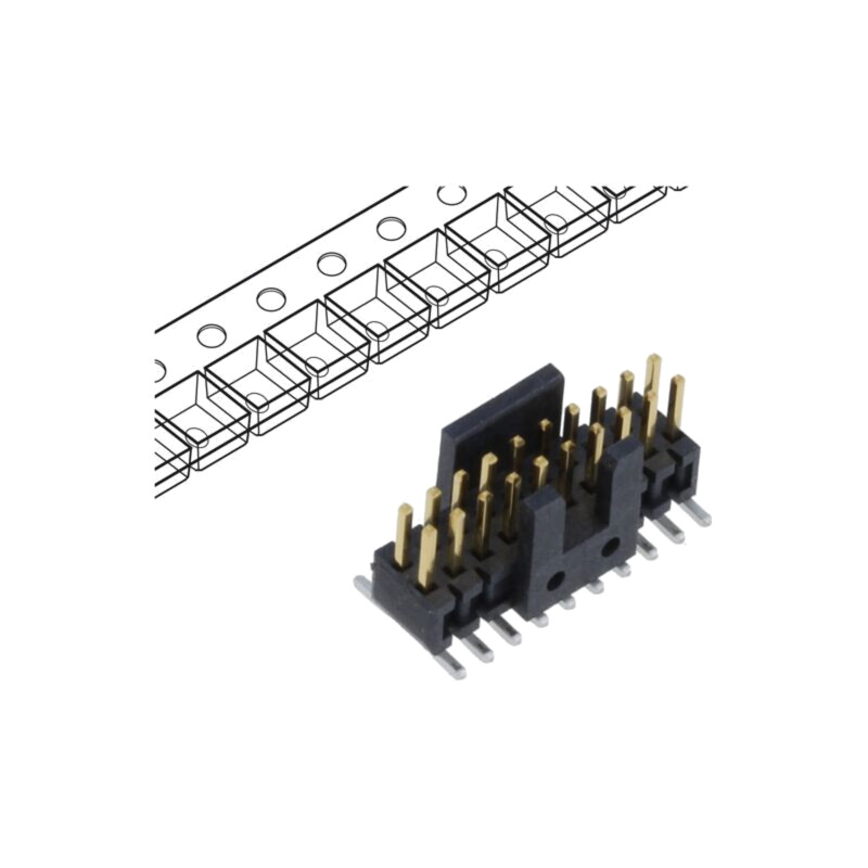 Conector: şiruri pini; tată; PIN: 20; 1,27mm; aurit; SMT; soclu; rolă