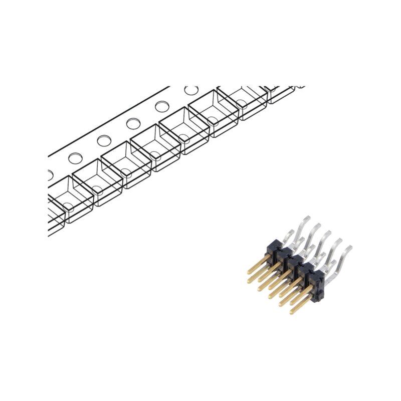 Conector: şiruri pini; tată; PIN: 10; 2,54mm; aurit; SMT; şir pini
