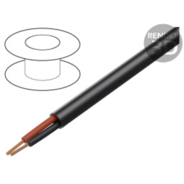 Cablu: cablu pt.difuzor; BiTsound®; 2x1,5mm2; litat; Cu; negru