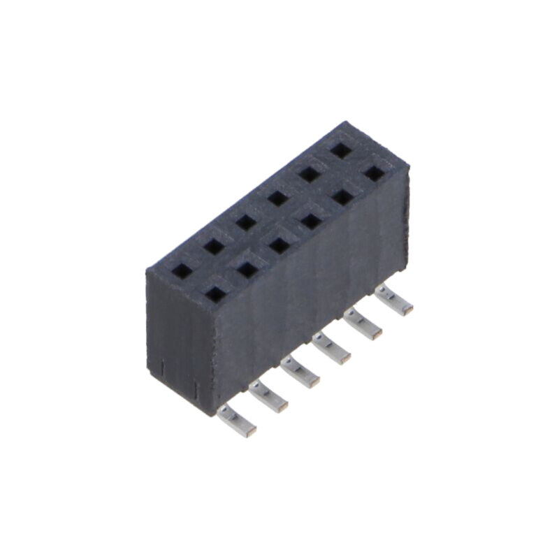 Conector: şiruri pini; mamă; PIN: 12; 2,54mm; gold flash; SMT; soclu Conector: şiruri pini; mamă; PIN: 12; 2,54mm; gold flash; SMT; soclu